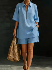 Women's Top Short-Sleeve Shirt Set