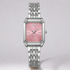 The Lady Is Just Wearing A Square Quartz Watch