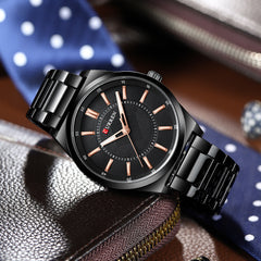 Mens Simple Business Waterproof Bar-Clasp Watch