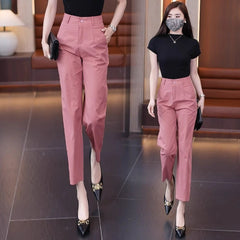 Cropped Suit Pants Women's Straight-leg Pants