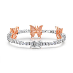 A Luxurious And Fashionable Minimalist Jewelry Bracelet Featuring Top-quality Moissanite, Made Of S925 Silver Electroplated With Platinum.