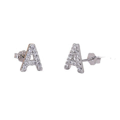 26-letter Zircon Earrings Uppercase Letters
