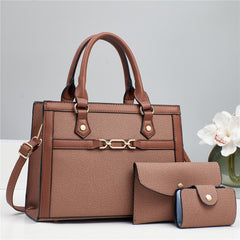 Stitching Contrast Color Fashion Mother-and-Child Bag Three-Piece Set