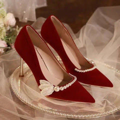 Women's Fashionable Red Pointed-toe High Heels
