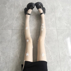 Pearl Flower Silk Stockings For Women In Summer, Thin Cut, Anti Hook Silk Jumpsuit, Sexy Black Silk Socks