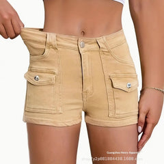 Women's Stretchy Multi-Pocket Denim Shorts