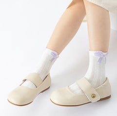 5 Pairs Of Summer Thin Bow Style Girls' Socks, Lightweight Mesh Socks
