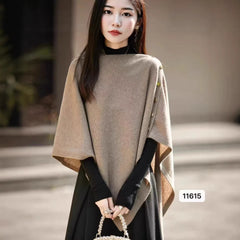 Women's Casual Loose Solid-Colored Knitted Cape Scarf