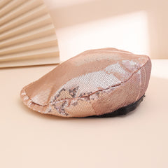 Solid-color Sequin Adjustable Personalized Trend Hat With Shiny Brim. Suitable For Daily Gatherings, Parties And Shopping.
