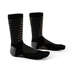 Outdoor Marathon Running Men's Mid-Calf Non-Slip Five-Finger Socks