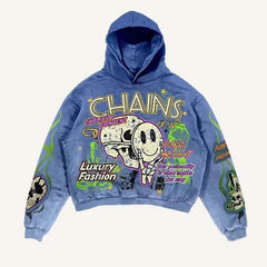 Fashion Casual Printed Polyester Sweater