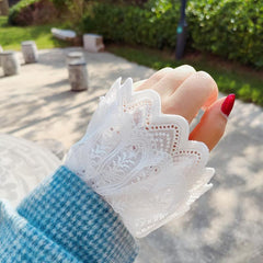 Sweater Sweater With Fake Sleeves, Cotton Sleeves, Women's Lace Cuffs, White Lace Shirt Sleeves