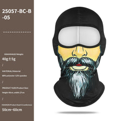 Brushed Printed Full-face Neck-covering Hood