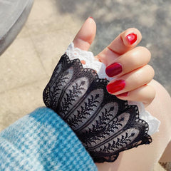 Sweater Sweater With Fake Sleeves, Cotton Sleeves, Women's Lace Cuffs, White Lace Shirt Sleeves