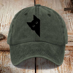 Washed Cotton Printed Hat Distressed Style Mens Vintage