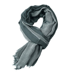Autumn And Winter Cotton And Linen Yarn-dyed Scarf Men
