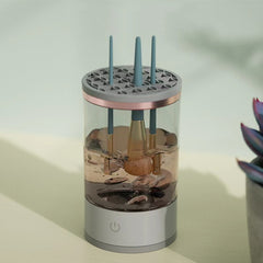 Outil de nettoyage de pinceaux à paupières pour femmes, machine de nettoyage de pinceaux de maquillage électrique portable avec chargement USB, brosse cosmétique automatique