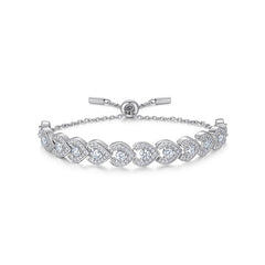 A Luxurious And Fashionable Minimalist Jewelry Bracelet Featuring Top-quality Moissanite, Made Of S925 Silver Electroplated With Platinum.