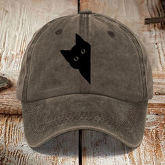 Washed Cotton Printed Hat Distressed Style Mens Vintage