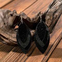 Fashionable Leather Multi-Layer Earrings In A Cartoon Style