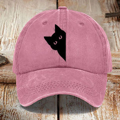 Washed Cotton Printed Hat Distressed Style Mens Vintage