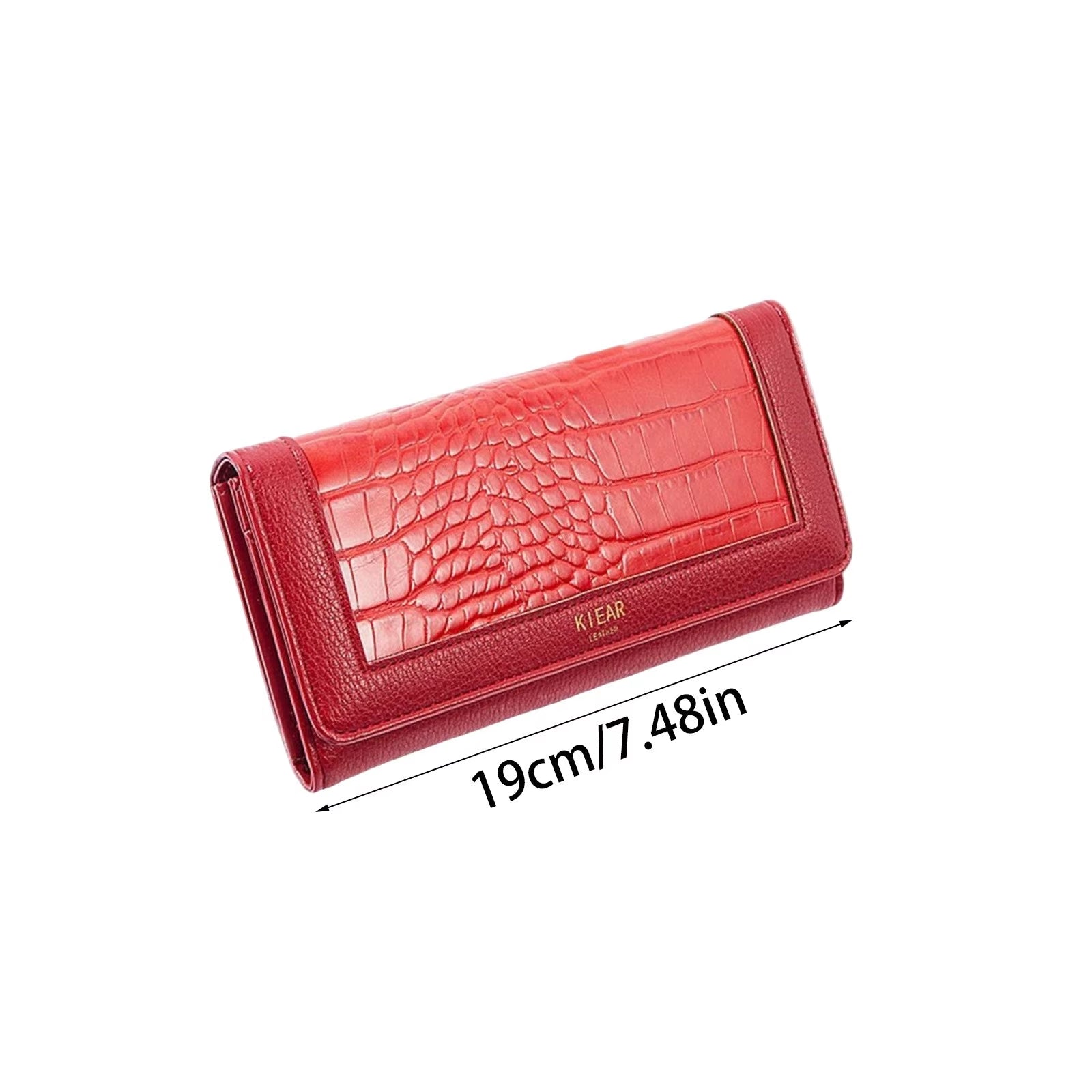 Women'S Wallet Pu Leather Long Fashion Buckle Clutch Bag Id Change Storage Bag Wear-Resistant and Durable