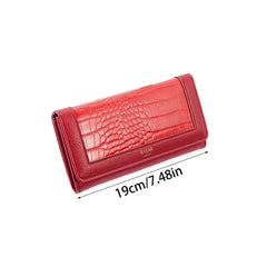 Women'S Wallet Pu Leather Long Fashion Buckle Clutch Bag Id Change Storage Bag Wear-Resistant and Durable