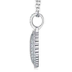 A Luxurious And Fashionable Minimalist Jewelry Pendant Necklace Set With Top-quality Moissanite, Made Of S925 Silver Electroplated With Platinum.