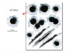 Simulation Bullet Hole Car Sticker, Car Bullet Hole Crack Car Sticker