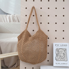 Hollow-out Knitted Tote Bag For Women