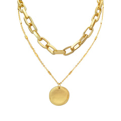 Women's metal medallion sweater sweater chain