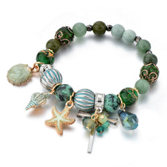 National Style Black Natural Stone Shell Beach Bracelet Jewelry
