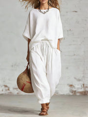 Women's Solid Color Loose Casual Set