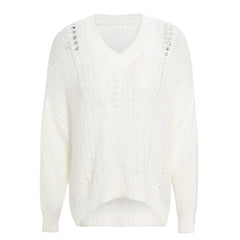 Hollow pullover sweater knit sweater