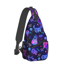 Skull Pattern Crossbody Bag Sporty And Casual For Men