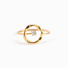 Womens Round Ring, Simple Circle Design, European And American Style