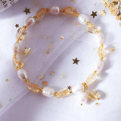 Ins Korean-style Yellow Crystal Freeform Crystal Bracelet