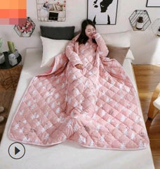 Winter Lazy Quilt with Sleeves