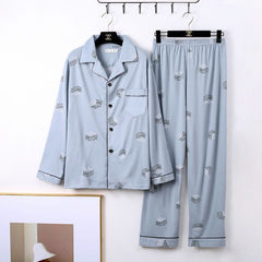 Minimalistischer Herren-Loungewear-Pyjama mit langen Ärmeln