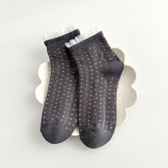 Summer Short Thin Cute Flower Lace Casual Boat Socks