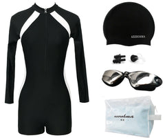 The new swimsuit for women in is a professional sport one-piece, flat-angle, conservative, skinny and full-length diving, long-sleeved hot spring swimsuit