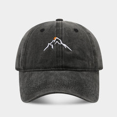 Neue Baseballkappe mit Stickerei „Mountain Peak Sunset“ (gewaschen)