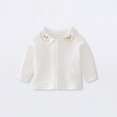 Baby Polo Collar Pure Cotton Long Sleeved Bottom Shirt