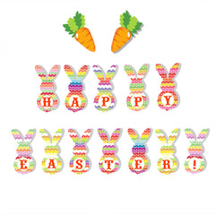 Creative Easter Decorations Banner Bunting Bunny Eggs Pull Flag