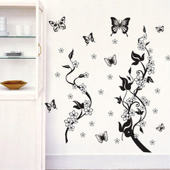 Fashion PVC Wall Sticker Butterfly Flower Third Generation Wall Sticker