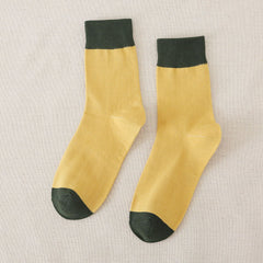 Autumn And Winter Fashion Casual College Style Men'S Color-Blocking Terry Socks