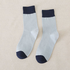 Autumn And Winter Fashion Casual College Style Men'S Color-Blocking Terry Socks