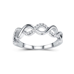 Wave Patterns Flowing - This Luxurious And Fashionable Minimalist Jewelry Ring Set With Top-quality Moissanite Is Made Of S925 Silver Electroplated With Platinum. It Is Suitable For Ladies.