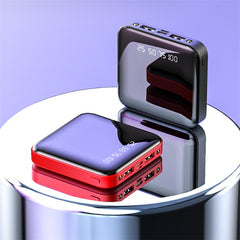 Mini-Powerbank 20000 mAh, tragbarer Powerbank mit Spiegel und Digitalanzeige