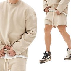 Muscle Fitness Training Sweater Men's Shorts Suit